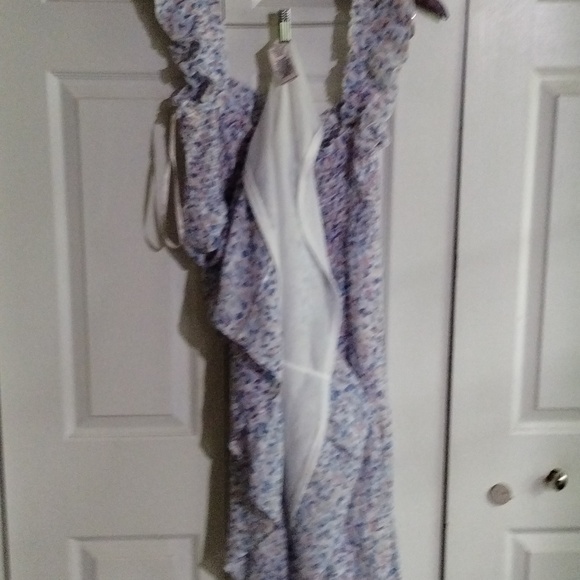 Print ruffle sleeve sun Dress smocked top Tier dress Size 14 Nanette lepore - Picture 8 of 8